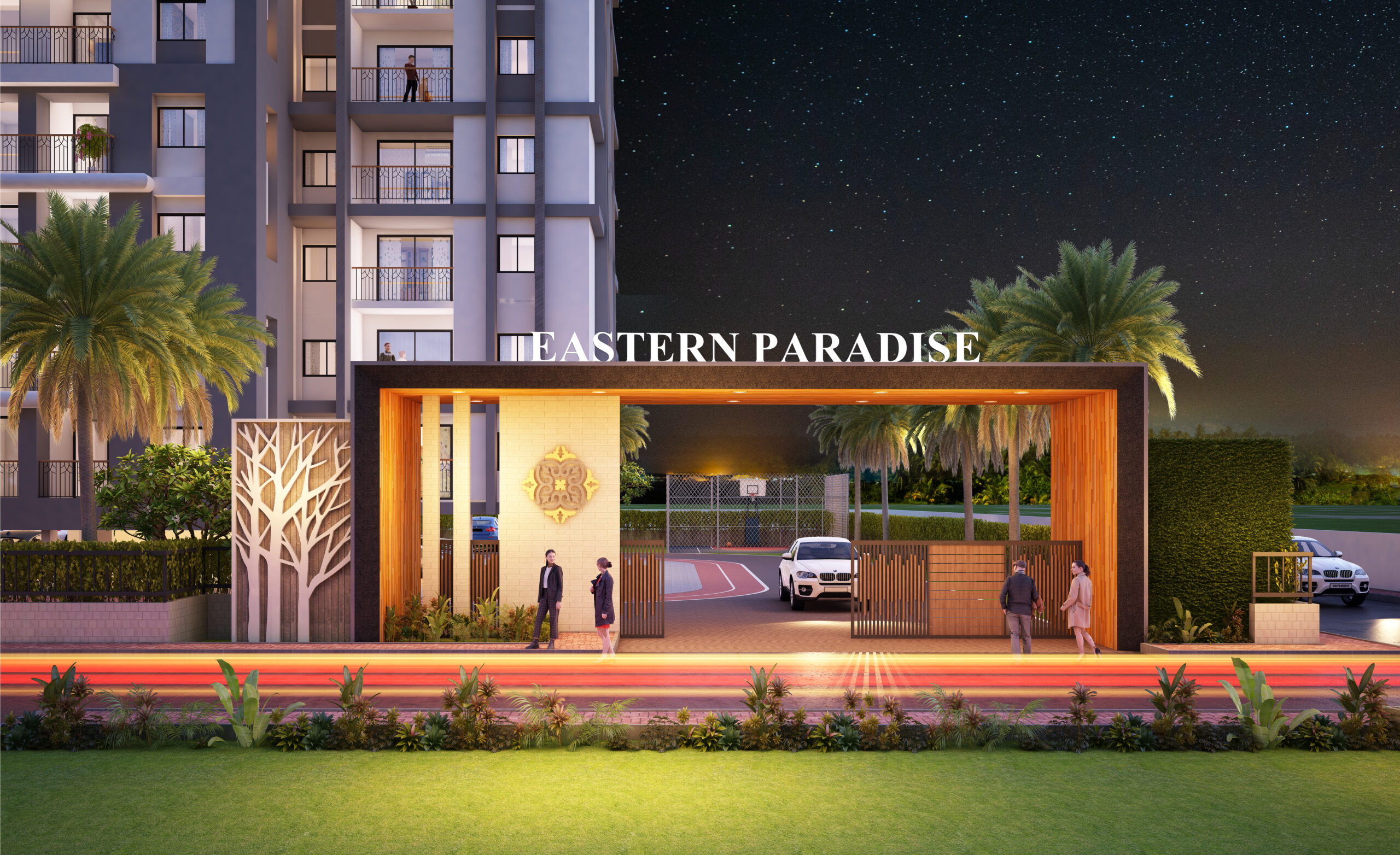 Home front aerial view of Estern Square builder